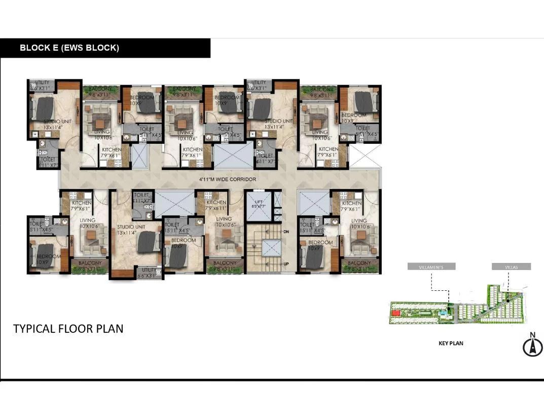 Radiance Gardenia 1 BHK floor plan