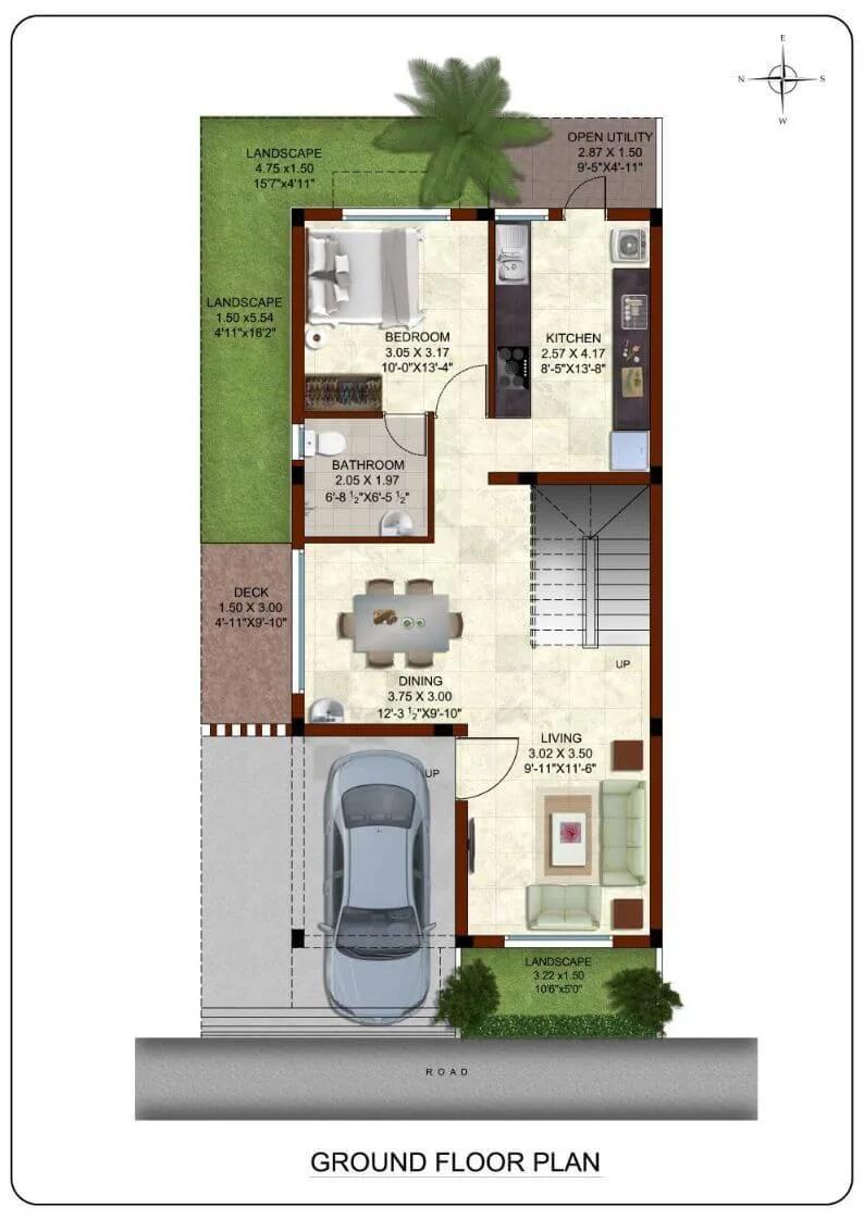 CasaGrand Bloom 3 BHK floor plan, about 1,250 sq ft