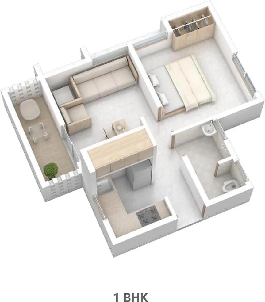 Rohan Anand 1 BHK floor plan
