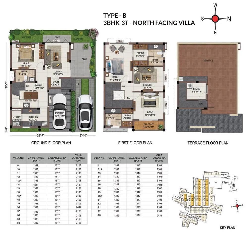 Casagrand Grandio 3 BHK floor plan, about 1,817 sq ft