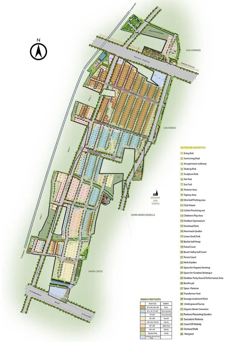 Layout plan of Purva Tivoli Hills Plots