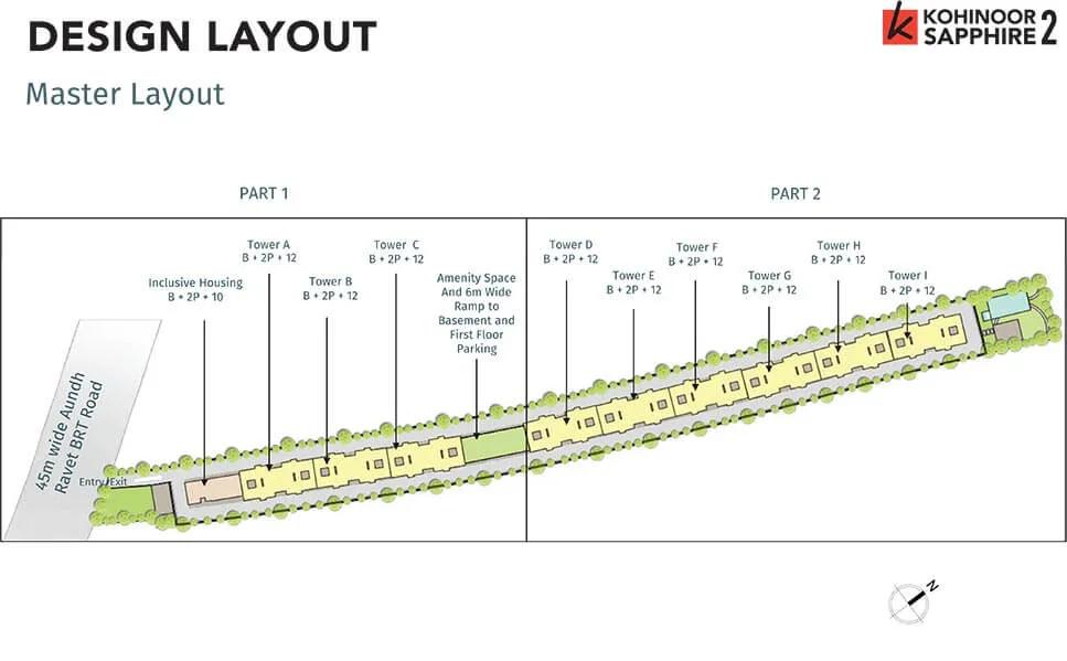 Layout plan of Kohinoor Sapphire 2
