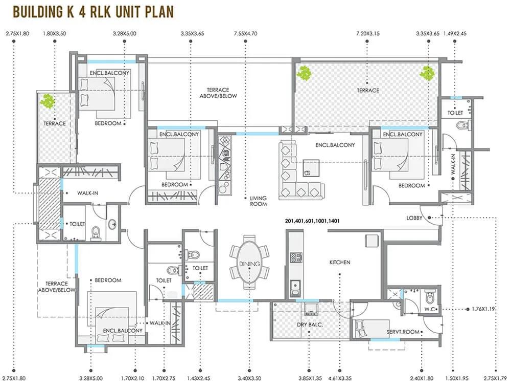 Kolte Patil 24K Stargaze 4 BHK floor plan