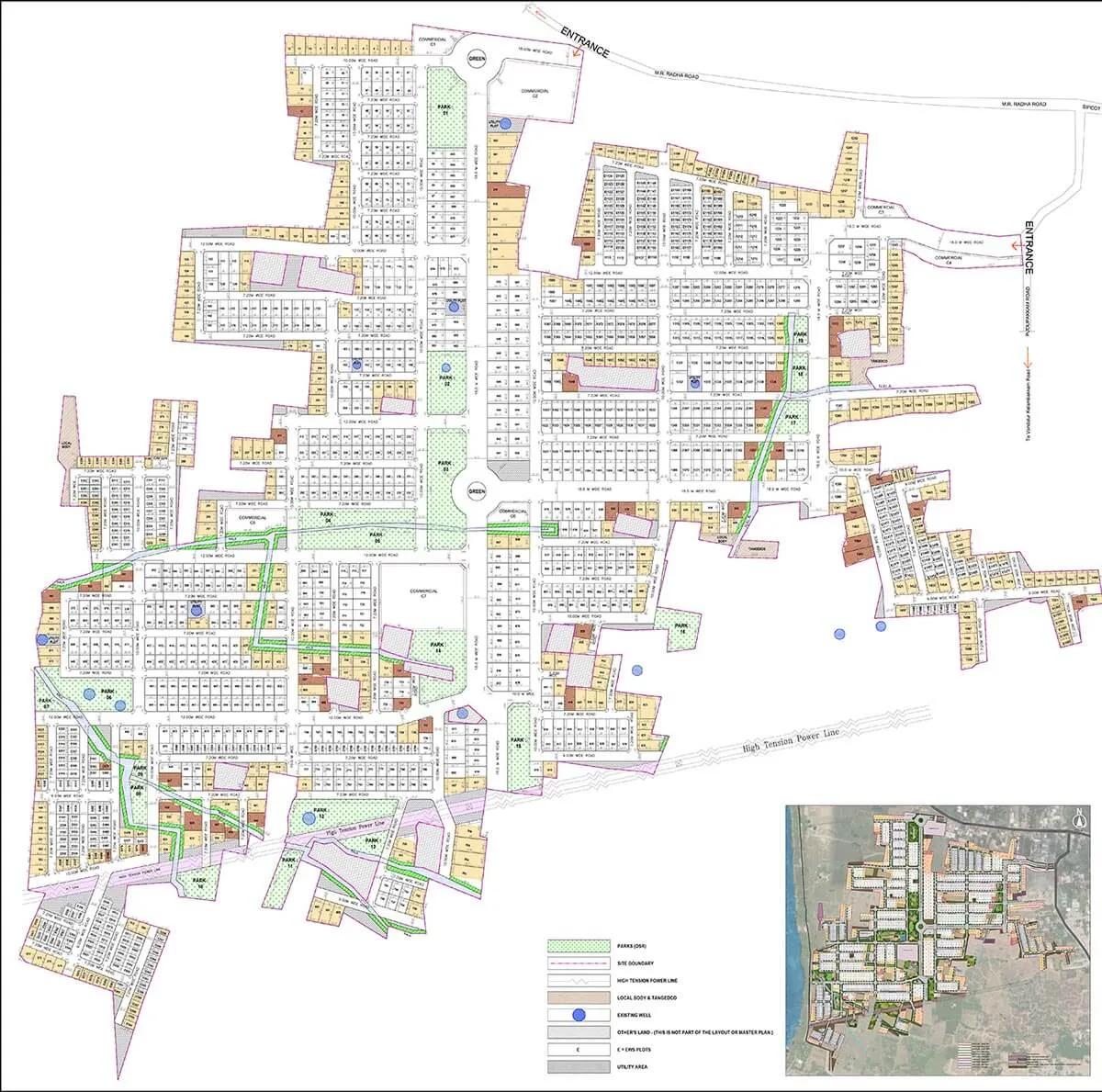Layout plan of DLF Parc Estate Plots