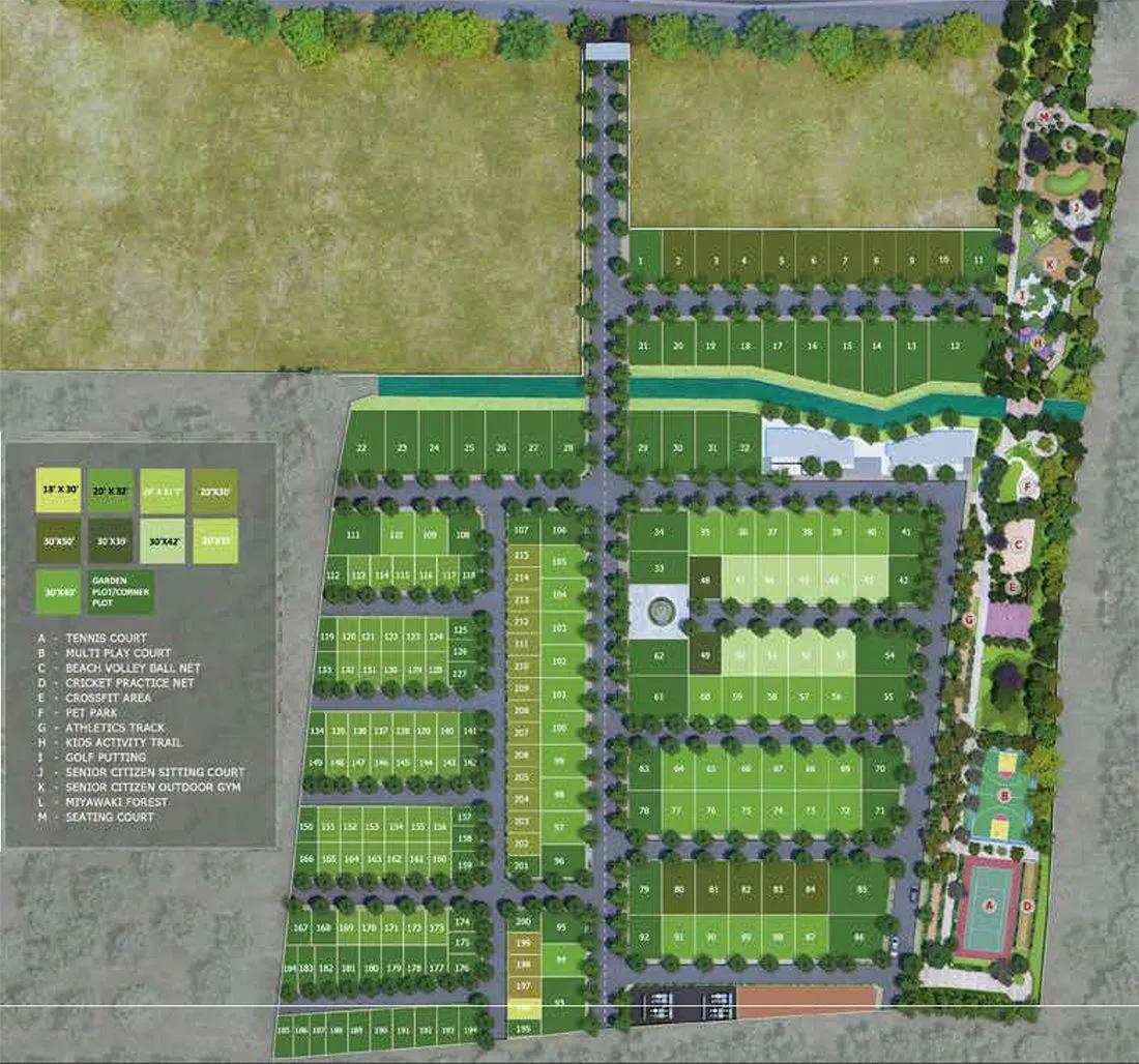 Layout plan of Purva South Bay Plots
