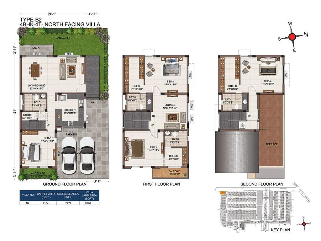 Casagrand Divinity 4 BHK floor plan, about 2,779 sq ft