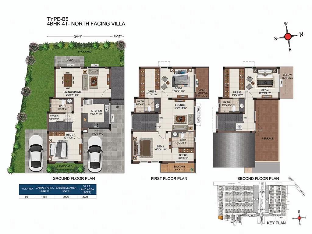 Casagrand Divinity 4 BHK floor plan, about 2,422 sq ft