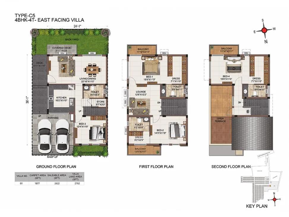 CasaGrand Platinum Villas 4 BHK floor plan