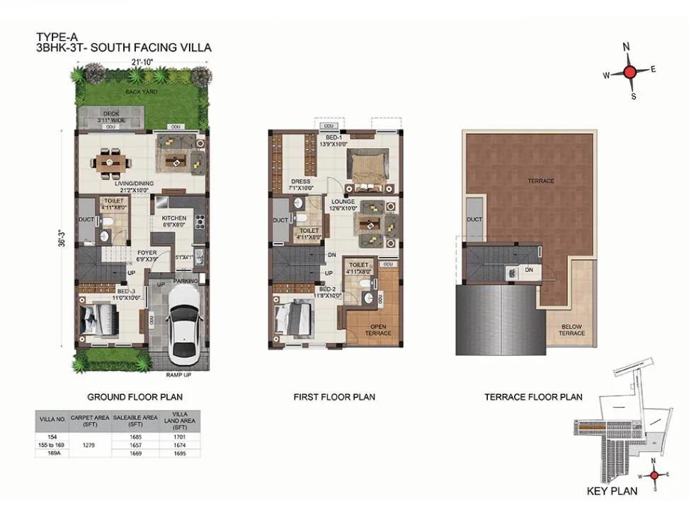 CasaGrand Platinum Villas 3 BHK floor plan