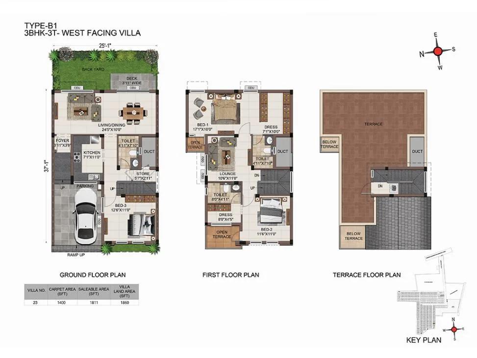 CasaGrand Platinum Villas 3 BHK floor plan