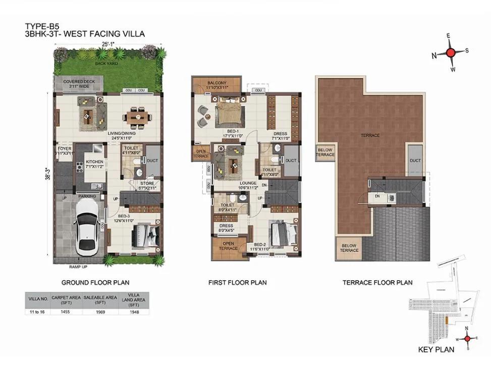 CasaGrand Platinum Villas 3 BHK floor plan