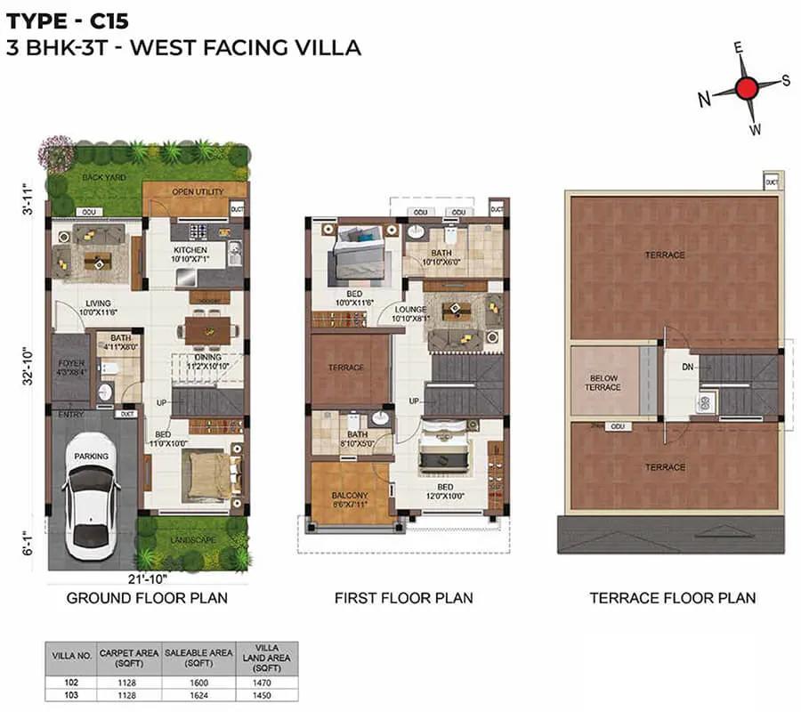 CasaGrand Mabelle 3 BHK floor plan