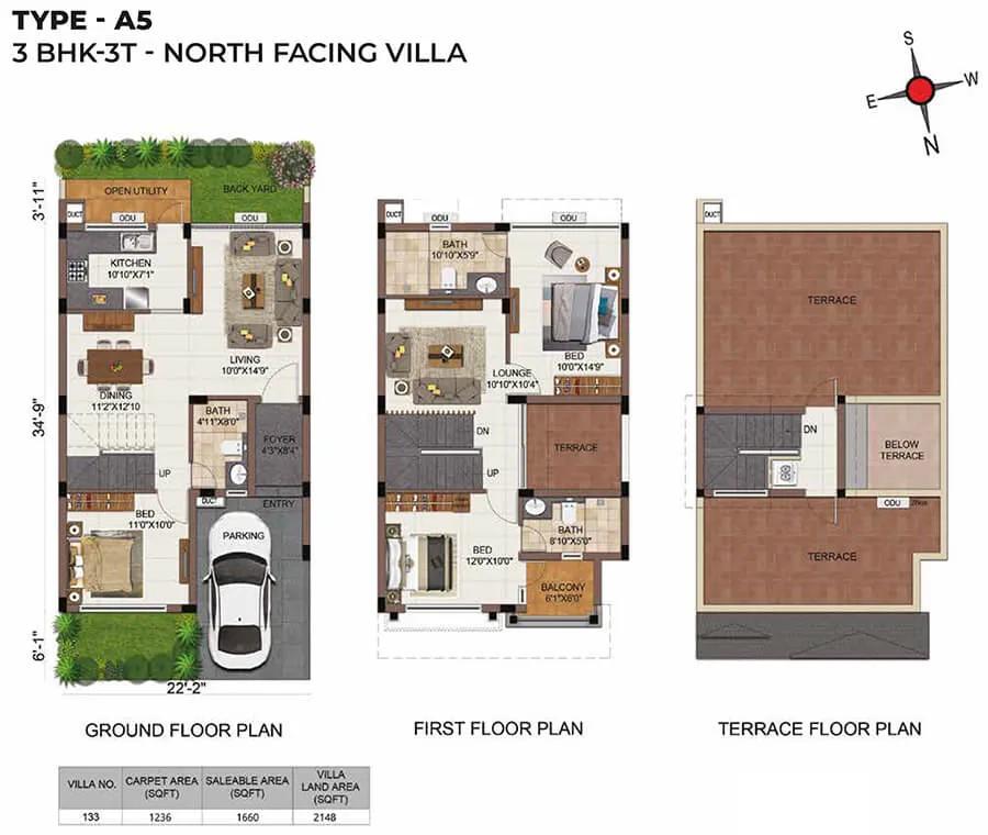 CasaGrand Mabelle 3 BHK floor plan