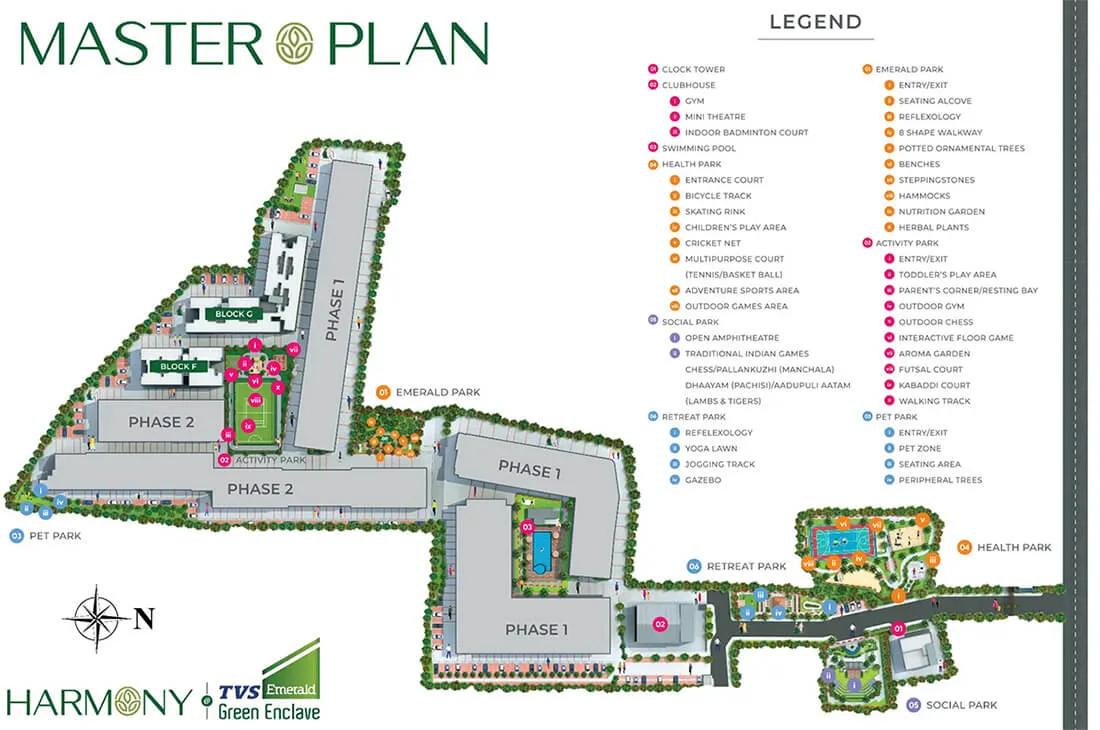 Layout plan of TVS Emerald Green Enclave Harmony