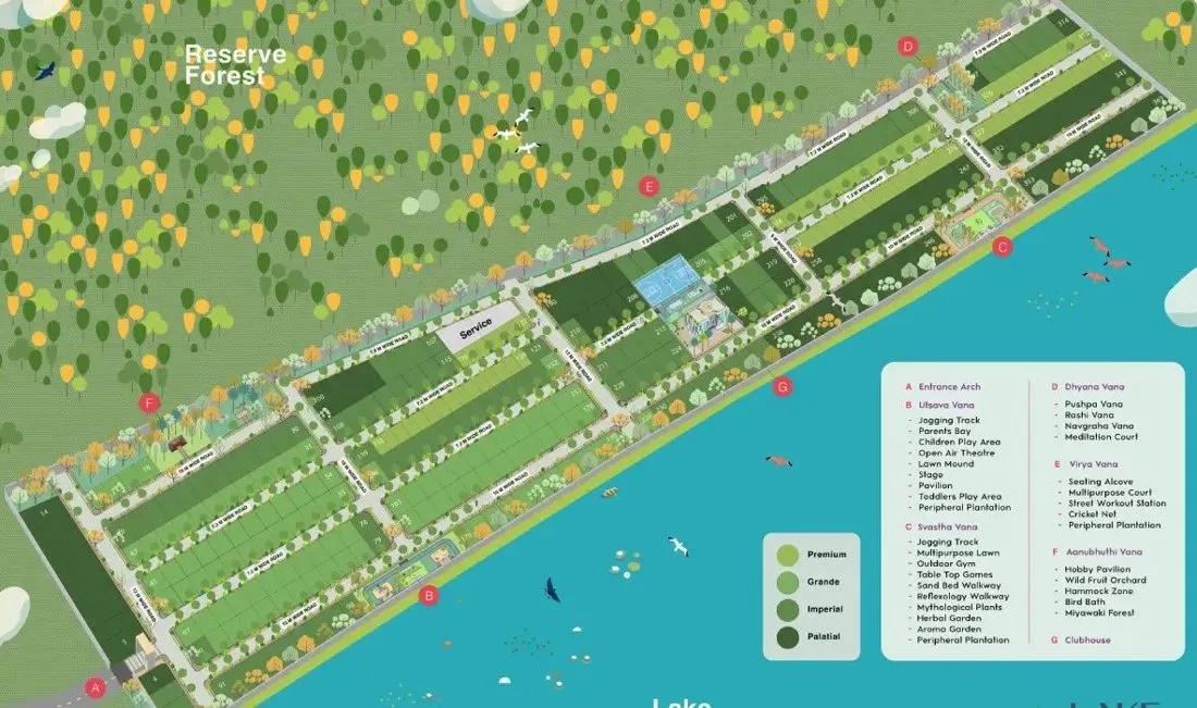 Layout plan of TVS Emerald Lake Shore Plots