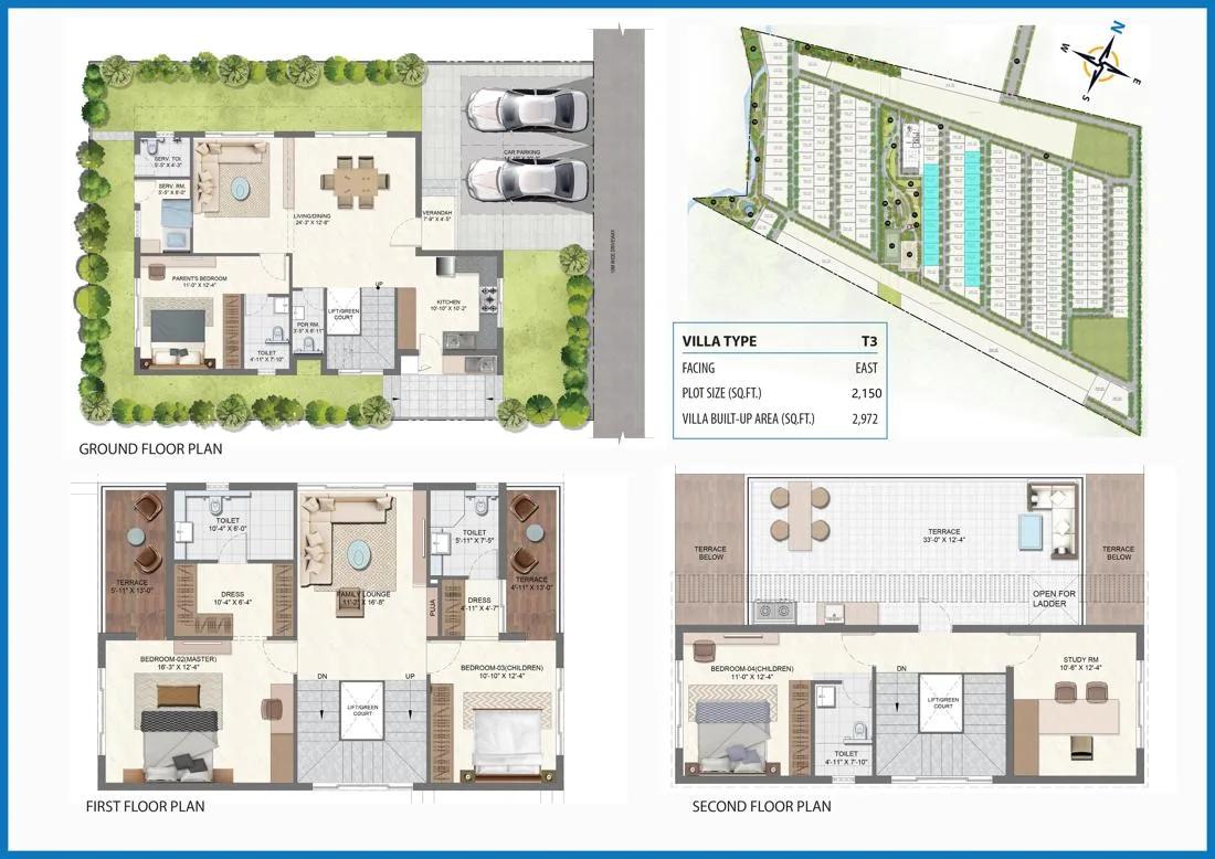 Urbanrise Codename City with Infinite Life 4 BHK floor plan, about 2,972 sq ft