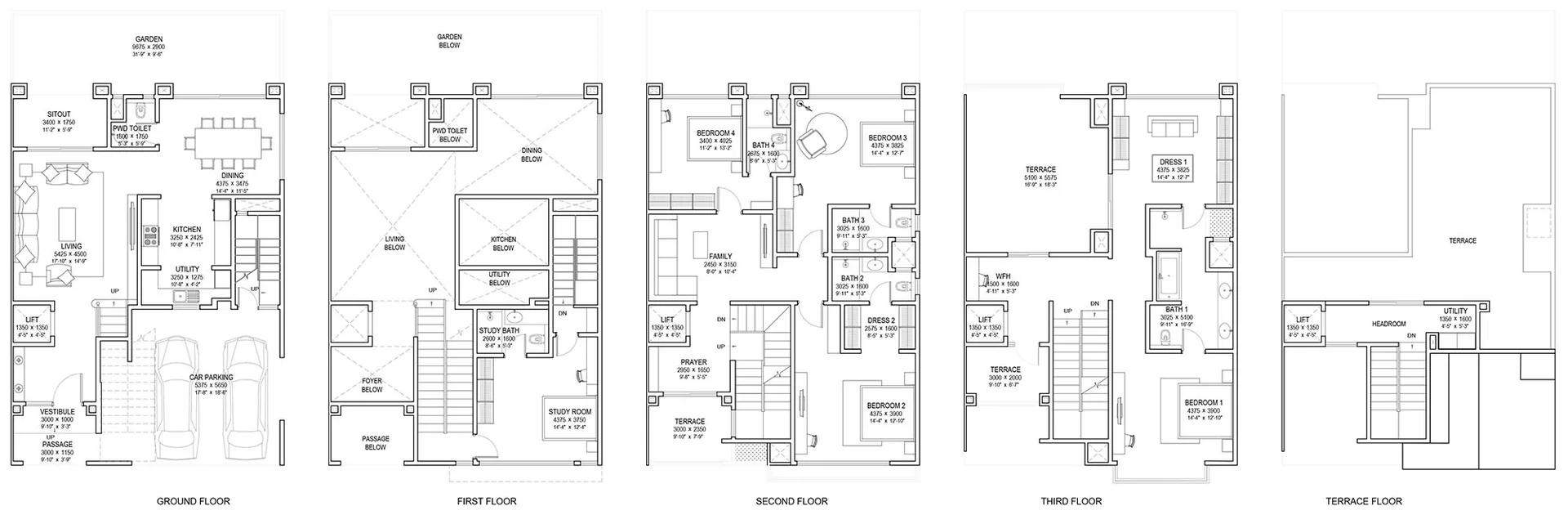 Sobha Crystal Meadows 4 BHK floor plan