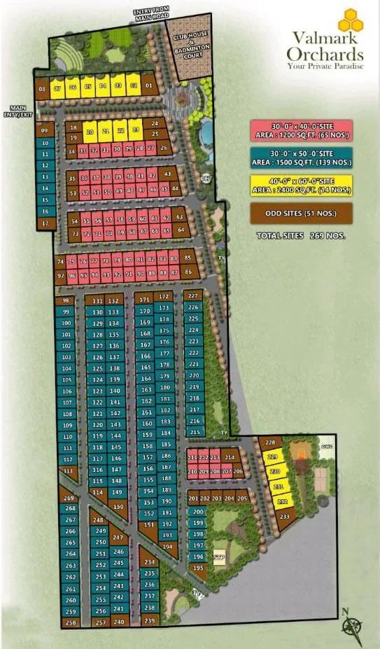 Layout plan of Valmark Orchards