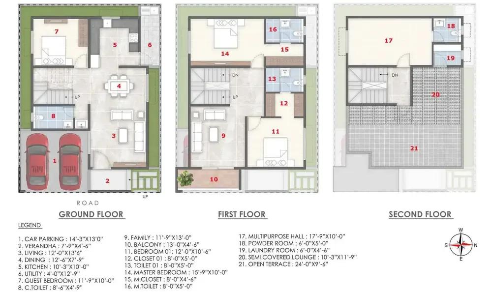 IRA By The Banks 3 BHK floor plan, about 2,201 sq ft