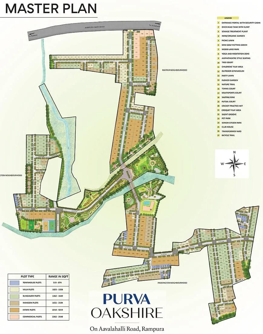 Layout plan of Purva Oakshire Plots