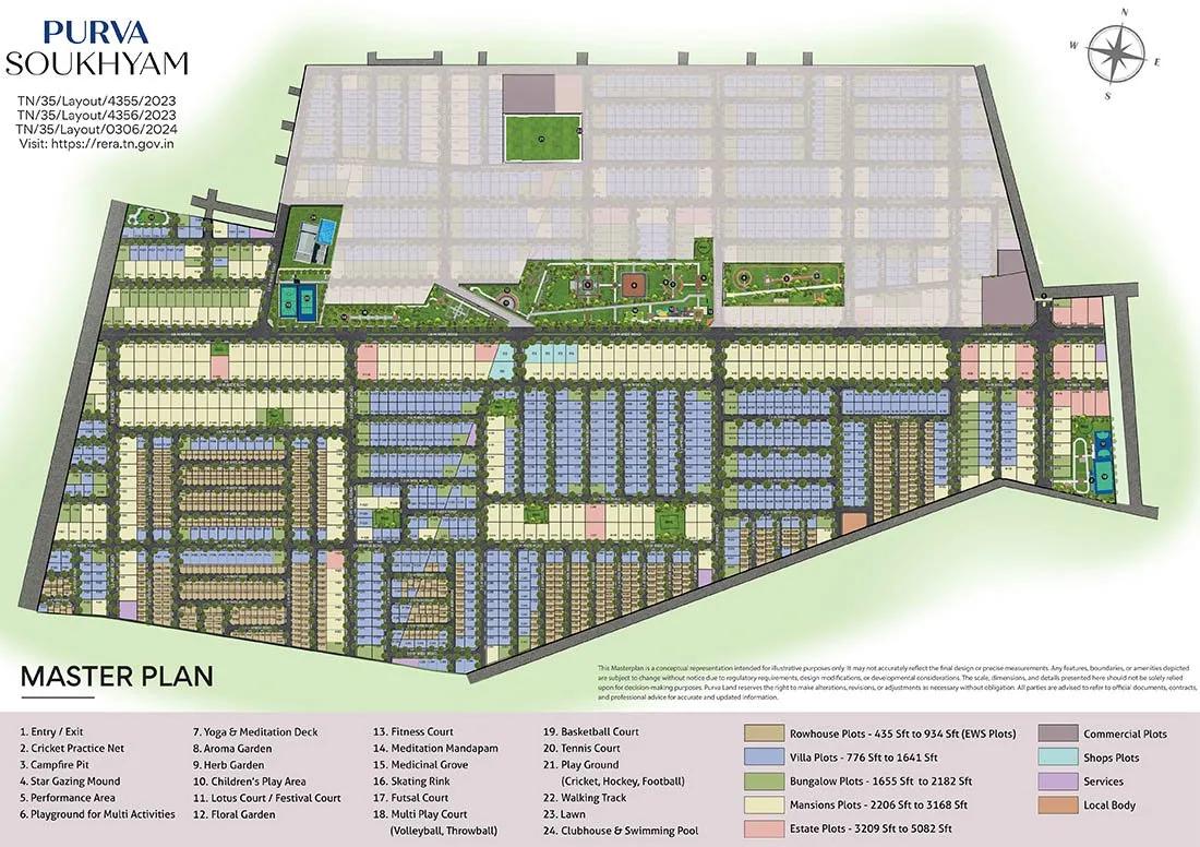 Layout plan of Purva Soukhyam Plots