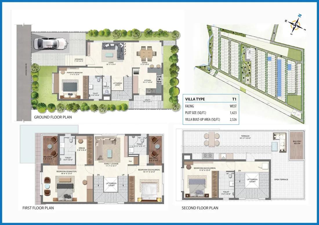 Urbanrise Paradise On Earth 4 BHK floor plan, about 2,526 sq ft