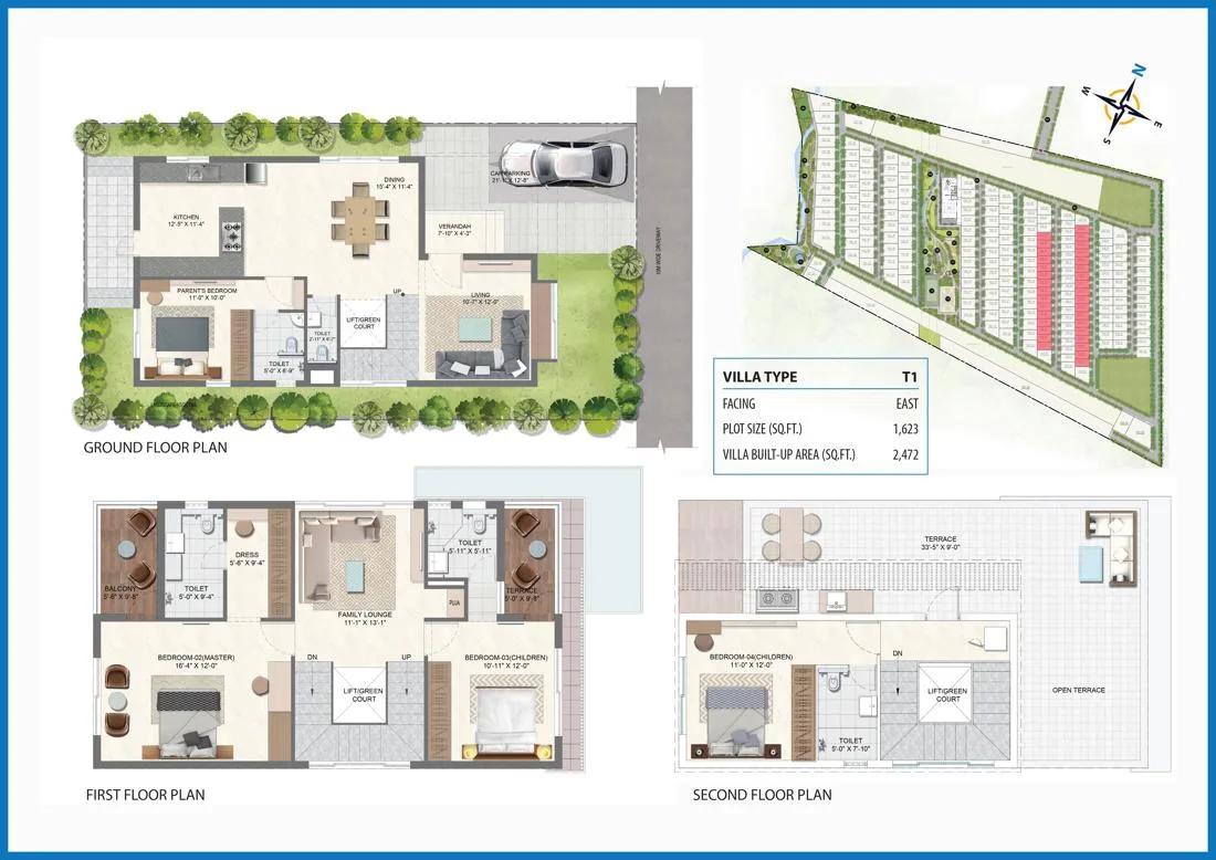 Urbanrise Paradise On Earth 4 BHK floor plan, about 2,472 sq ft