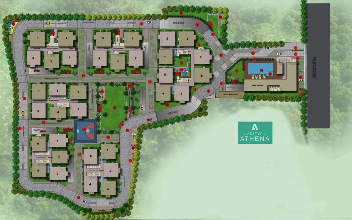Layout plan of Sri Aditya Athena