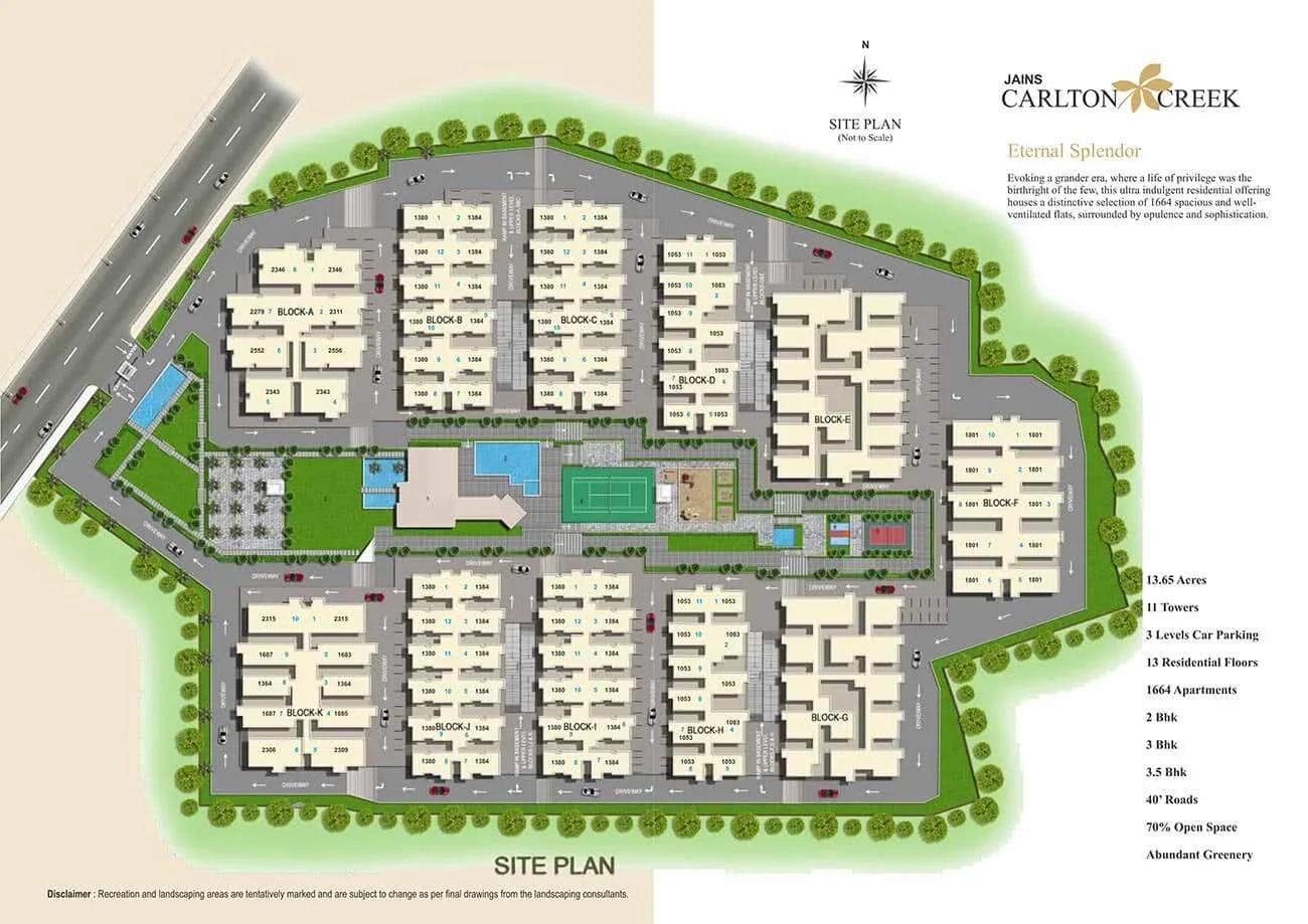 Layout plan of Jains Carlton Creek