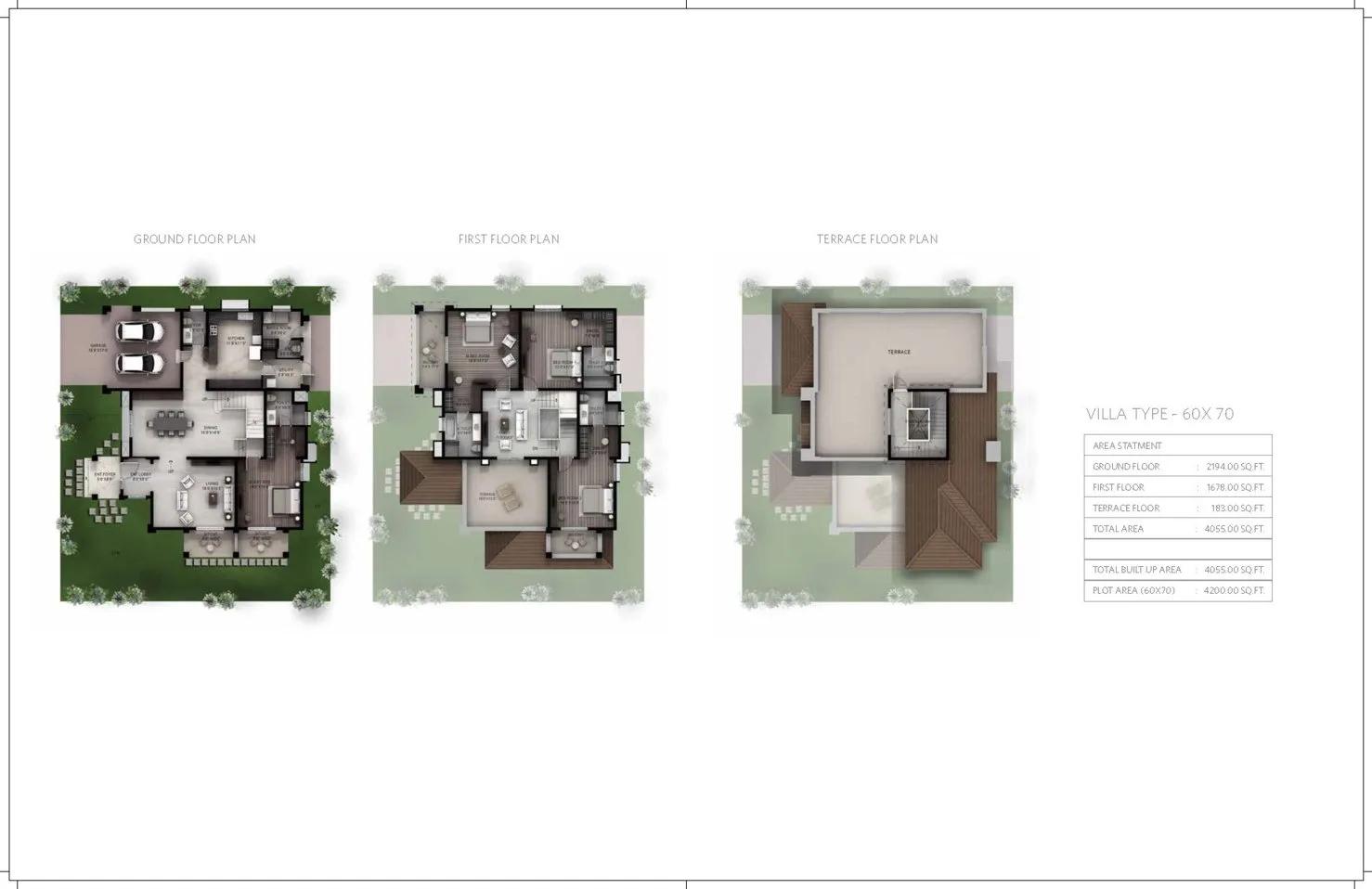 Hiranandani Villas 4 BHK floor plan, about 4,055 sq ft