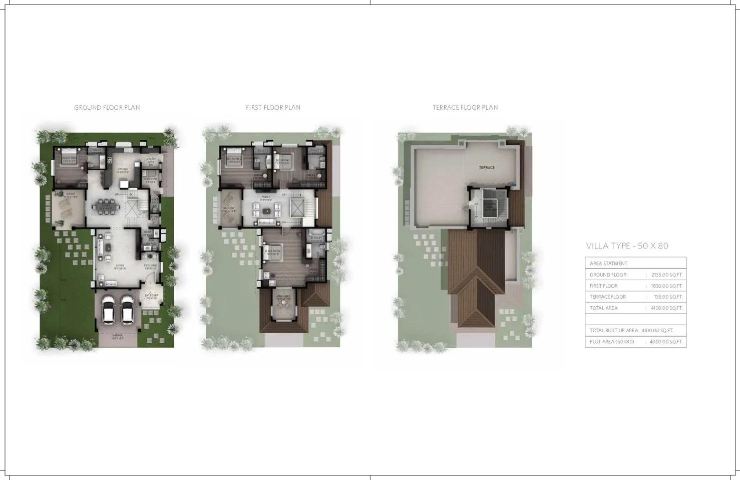 Hiranandani Villas 3 BHK floor plan, about 4,000 sq ft