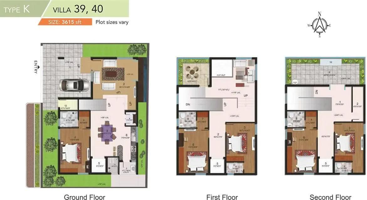 Halcyon Homes Villas 5 BHK floor plan, about 3,615 sq ft