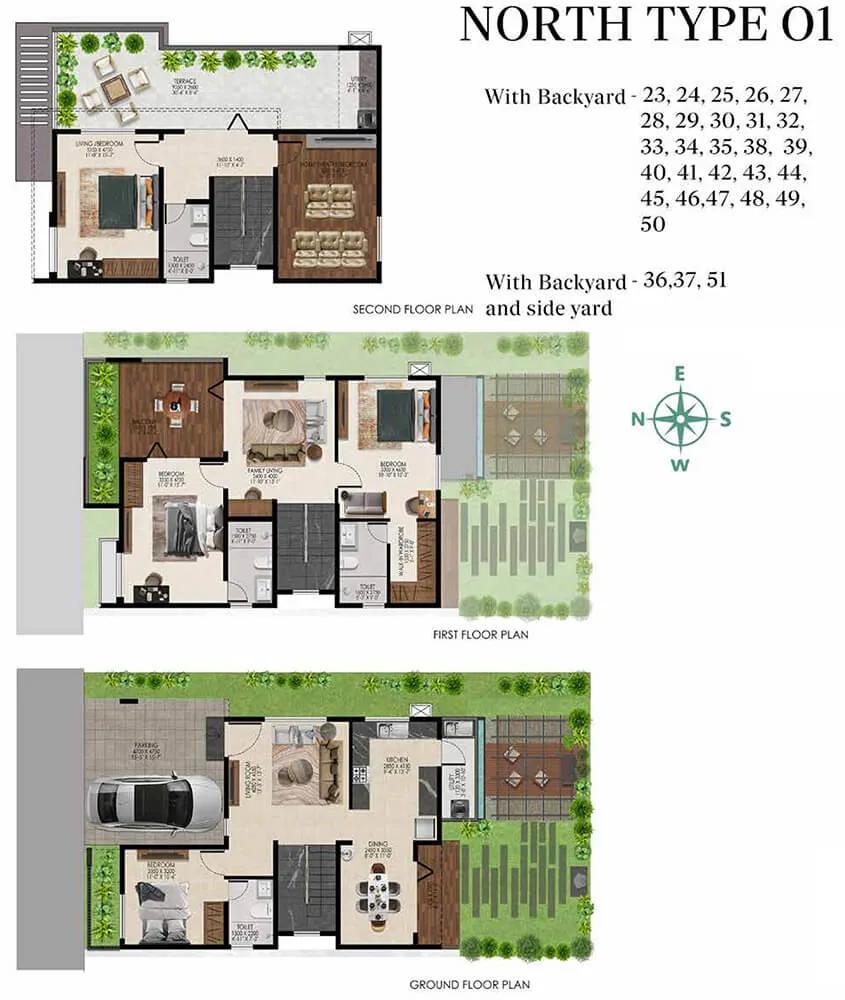 Buildiko Spring Woods Villas 4 BHK floor plan