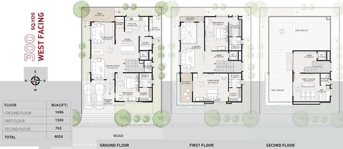 Maytri Ambhuja Villas 3 BHK floor plan, about 4,054 sq ft
