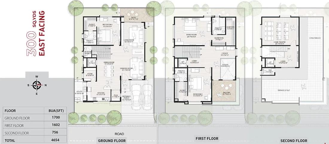 Maytri Ambhuja Villas 3 BHK floor plan, about 4,654 sq ft