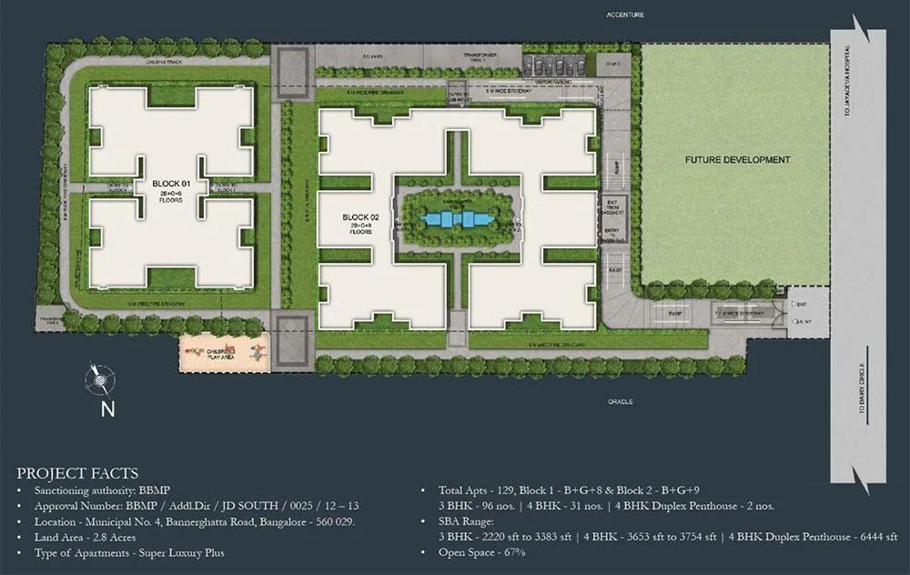 Layout plan of Sobha Morzaria Grandeur