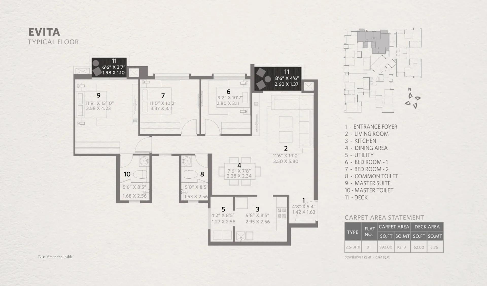 Hiranandani Evita floor plan 3