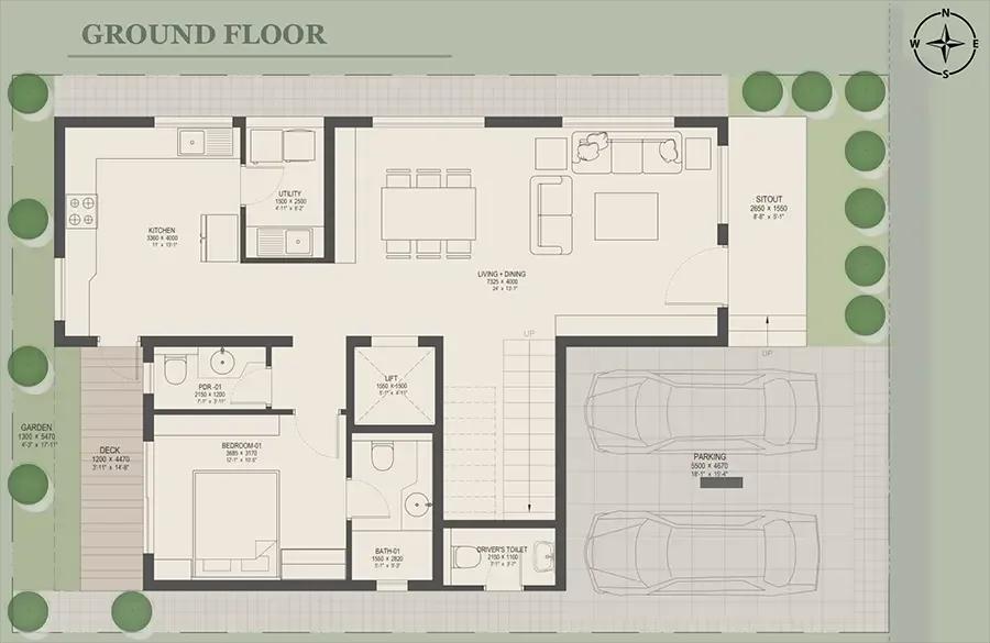 Upcoming Nambiar Villas 4 BHK floor plan, about 3,782 sq ft