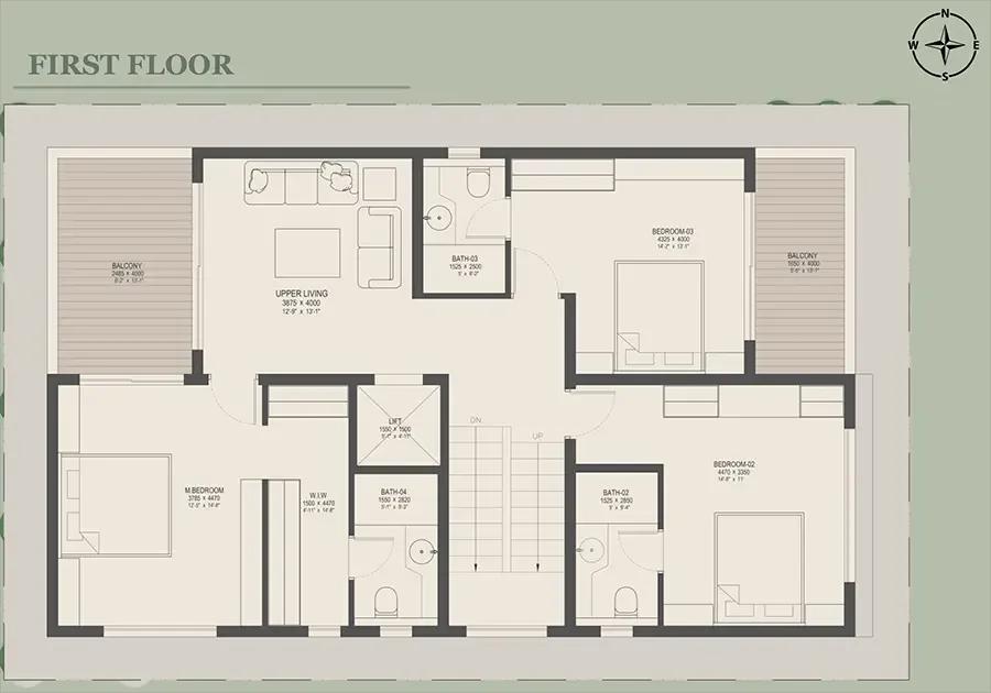 Upcoming Nambiar Villas 4 BHK floor plan, about 3,782 sq ft