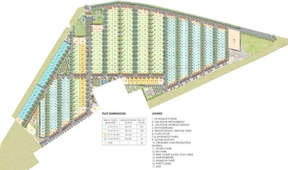 Layout plan of Sattva Kaveri Siri Plots