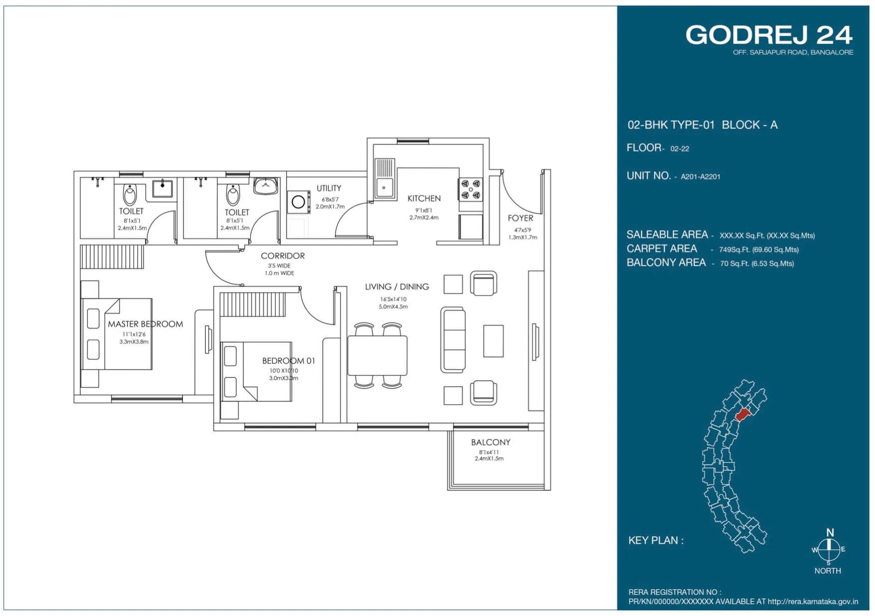 Godrej 24 Sarjapur Road 2 BHK floor plan