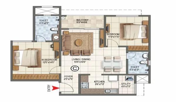 TVS Emerald Avalon floor plan 1