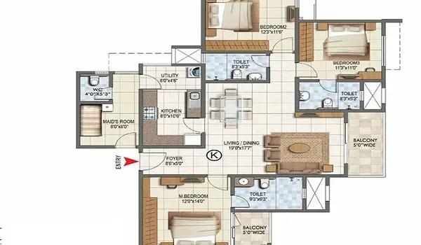 Embassy Knowledge Park Apartment floor plan 2
