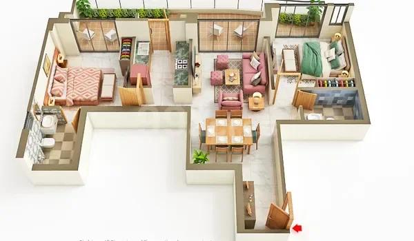 Birla Punya 2 BHK floor plan