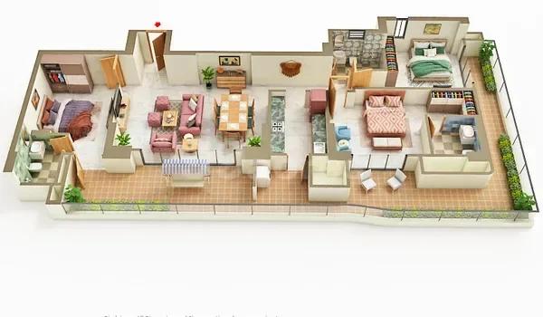 Birla Punya 3 BHK floor plan