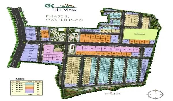 GK Hill View Phase 1 master plan of the plotted layout
