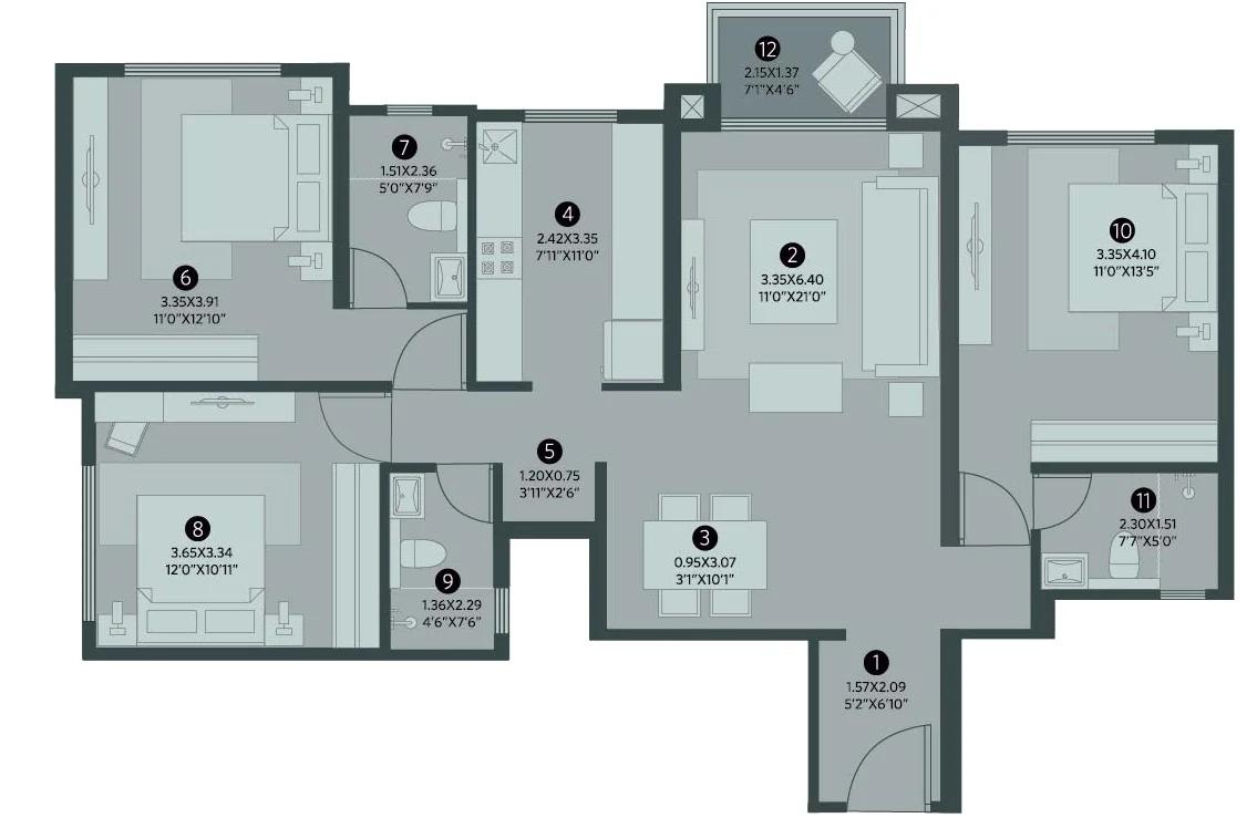 House of Hiranandani OMR floor plan 1