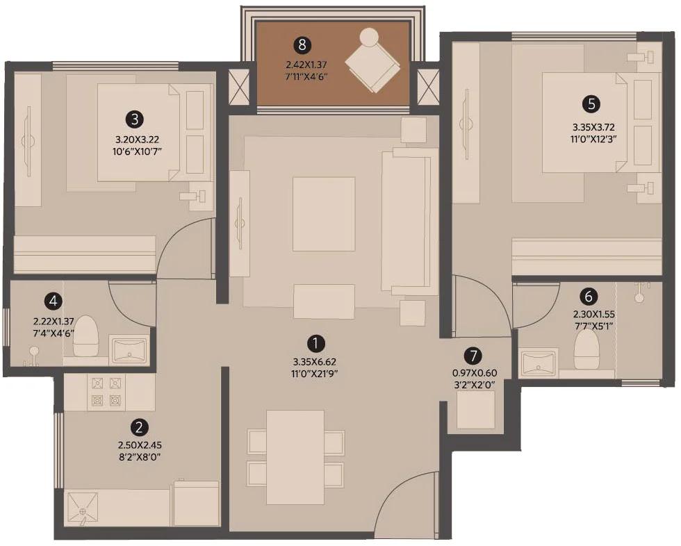 House of Hiranandani OMR floor plan 4