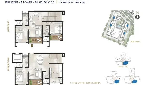Prestige Aston Park 3 BHK duplex floor plan