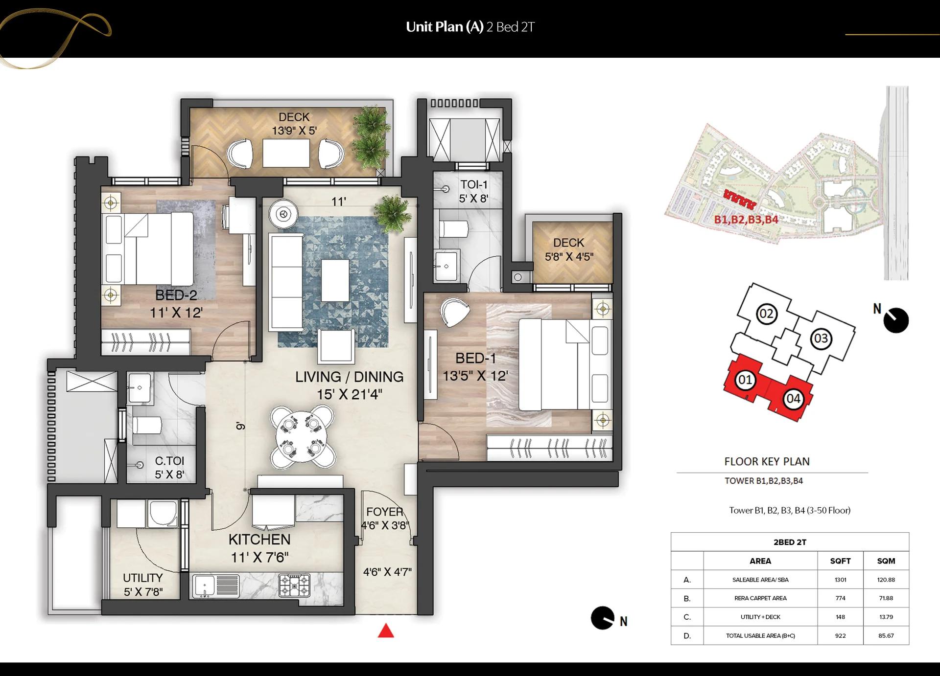 Prestige Mulberry unit plan (A)